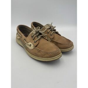 Sperry Top-Sider Angelfish Women's Leather Boat Shoes Tan‎ Mesh Size 8M